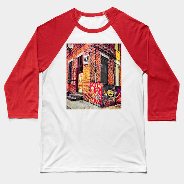 Dumbo Graffiti Street Art Brooklyn NYC Baseball T-Shirt by eleonoraingrid